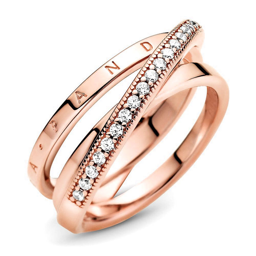 PANDORA Ring Crossover Pavé Triple Band 189057C01