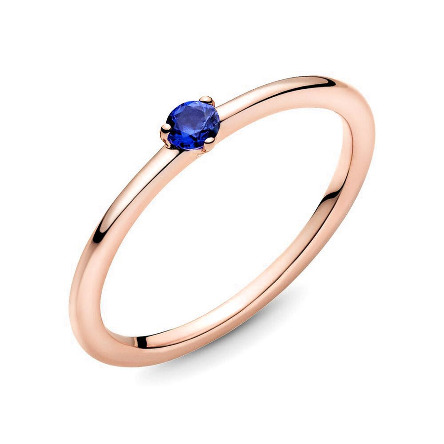 Pandora Rose ring met blauw kristal 189259C04