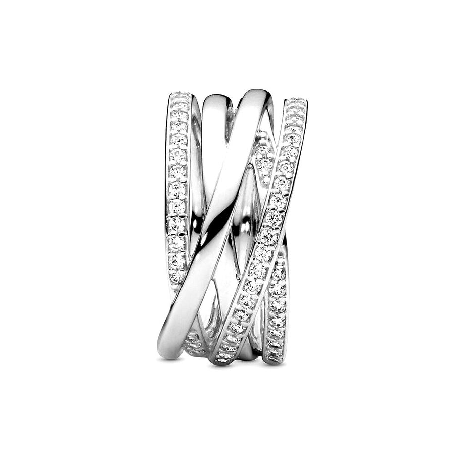 PANDORA Sparkling & Polished Lines Ring 190919CZ