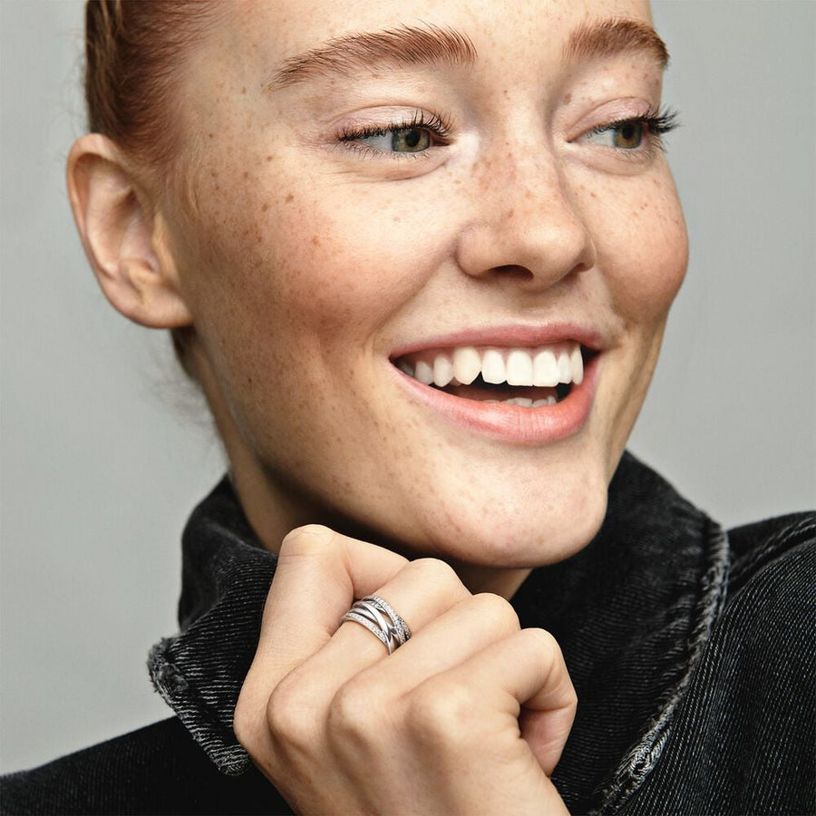 PANDORA Sparkling & Polished Lines Ring 190919CZ