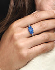 Pandora Blue Rectangular Three Stone Sparkling Ring 192389C01, exclusief en kwalitatief hoogwaardig. Ontdek nu!