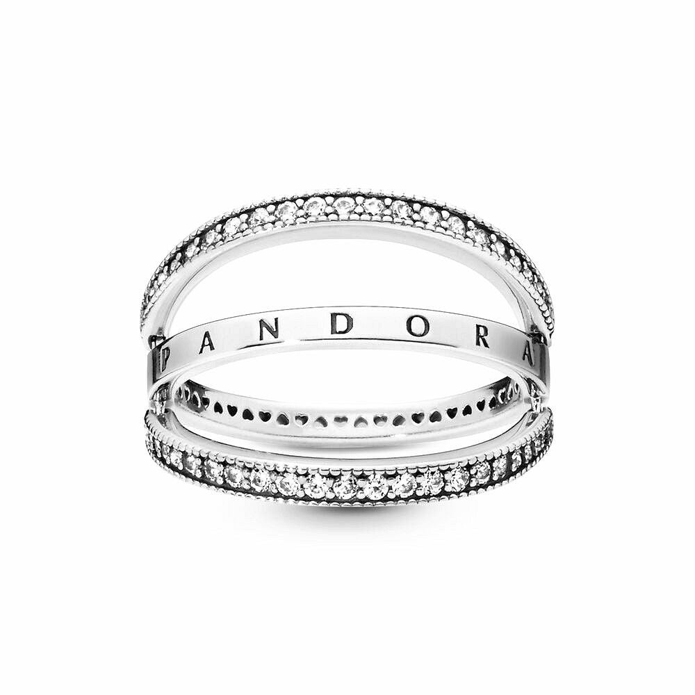 Pandora Pandora Logo &amp; Harten Ring 197404CZ, exclusief en kwalitatief hoogwaardig. Ontdek nu!