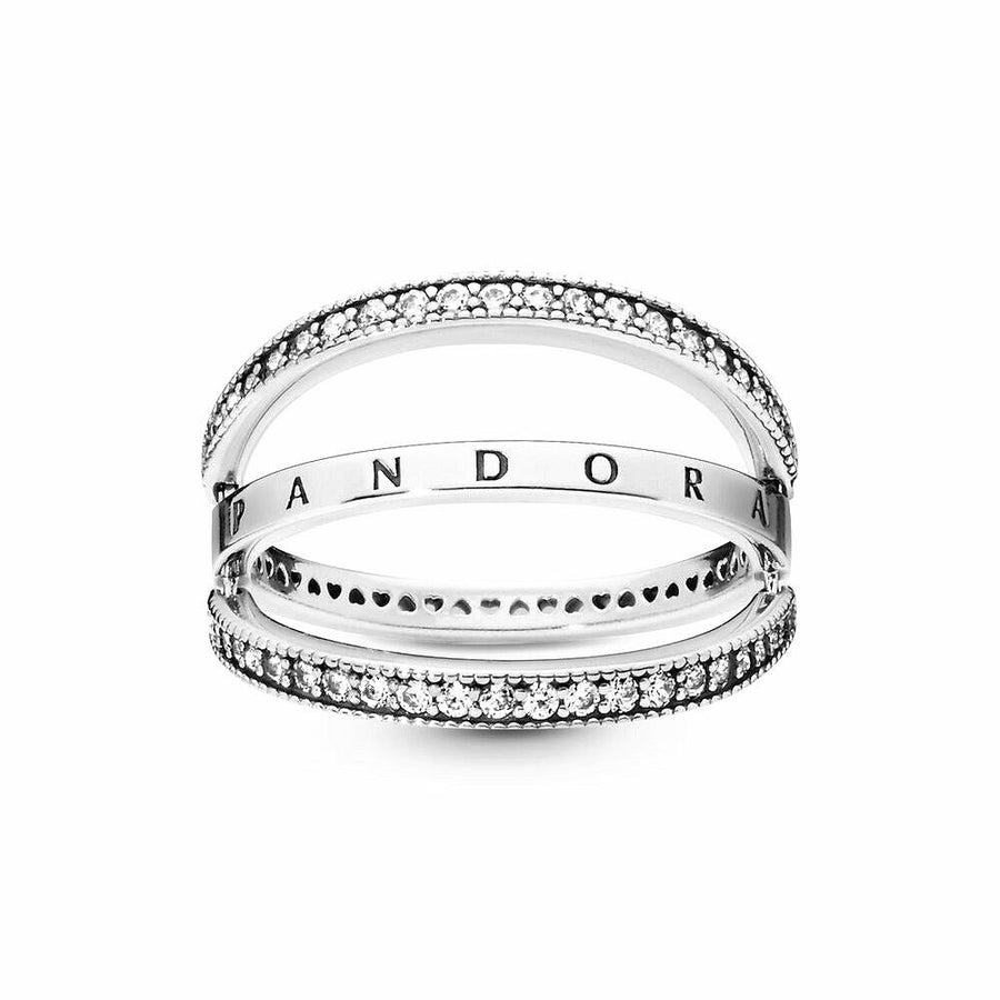 Pandora Pandora Logo & Harten Ring 197404CZ, exclusief en kwalitatief hoogwaardig. Ontdek nu!