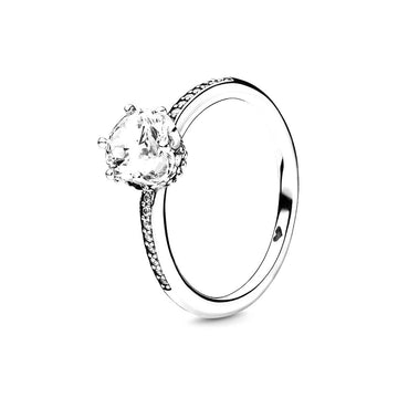 PANDORA Transparante Sprankelende Kroon Ring 198289CZ