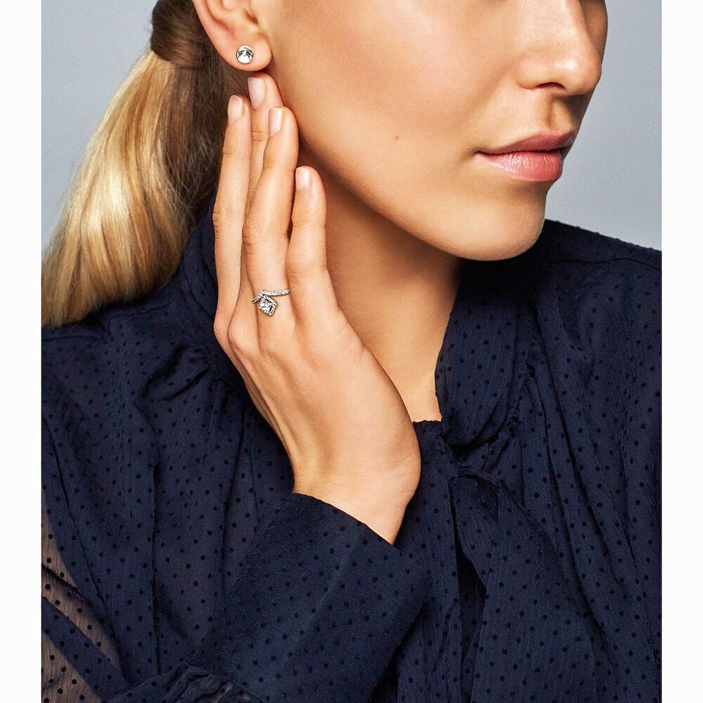 Pandora Square Sparkle Wishbone Ring 198420C01, exclusief en kwalitatief hoogwaardig. Ontdek nu!
