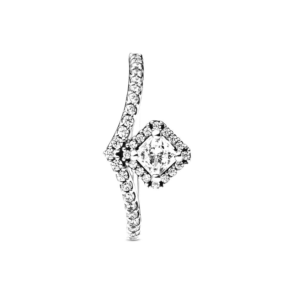 Pandora Square Sparkle Wishbone Ring 198420C01, exclusief en kwalitatief hoogwaardig. Ontdek nu!
