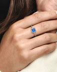 Pandora Blue Square Sparkle Halo Ring 198863C02, exclusief en kwalitatief hoogwaardig. Ontdek nu!