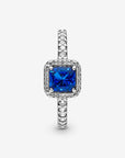 Pandora Blue Square Sparkle Halo Ring 198863C02, exclusief en kwalitatief hoogwaardig. Ontdek nu!