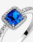 Pandora Blue Square Sparkle Halo Ring 198863C02, exclusief en kwalitatief hoogwaardig. Ontdek nu!