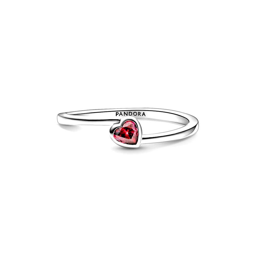Pandora Heart sterling zilveren ring met rode zirkonia 199267C01