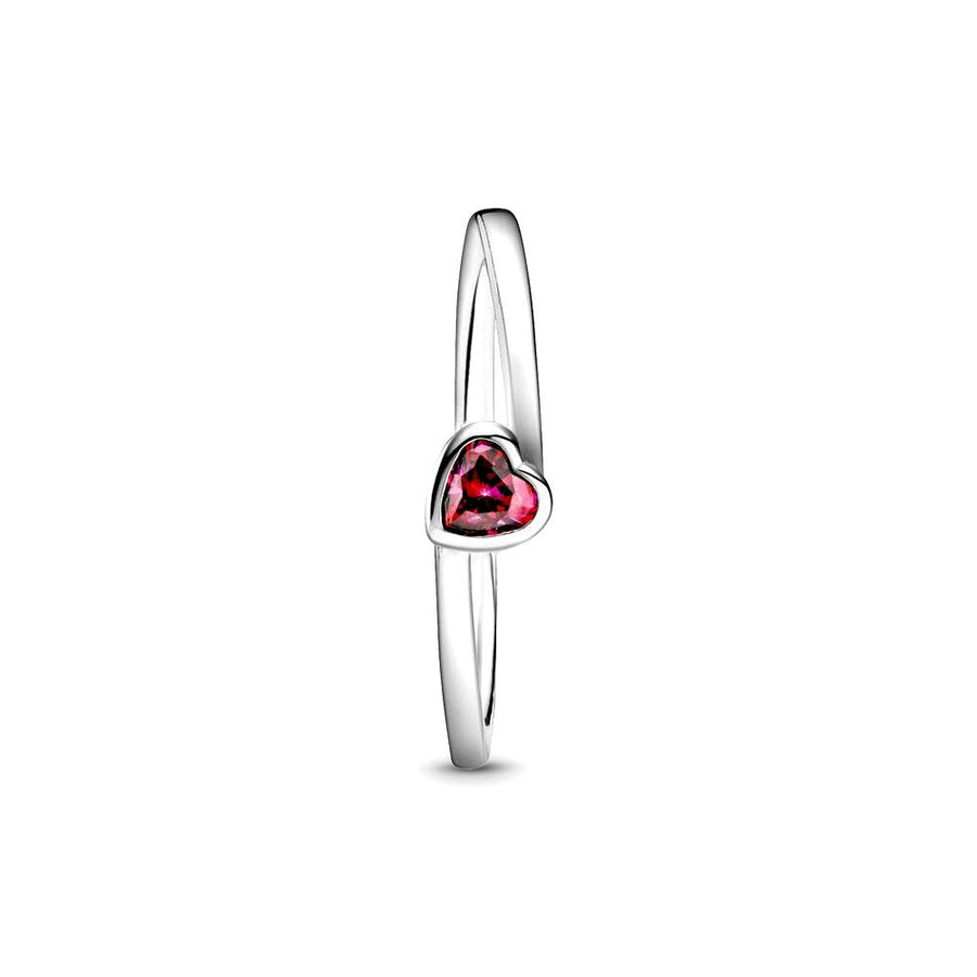 Pandora Heart sterling zilveren ring met rode zirkonia 199267C01