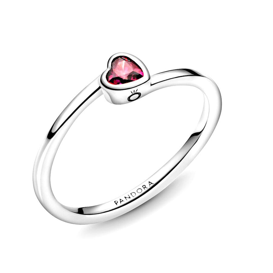 Pandora Heart sterling zilveren ring met rode zirkonia 199267C01