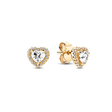 Pandora oorknoppen 14k Goud Verhoogd Hart 259137C01