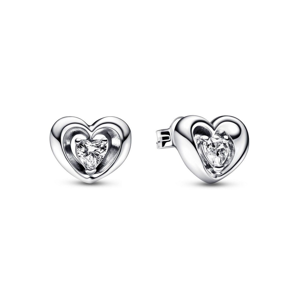 Pandora Radiant Heart &amp; Floating Stone Stud Earrings 292500C01, exclusief en kwalitatief hoogwaardig. Ontdek nu!