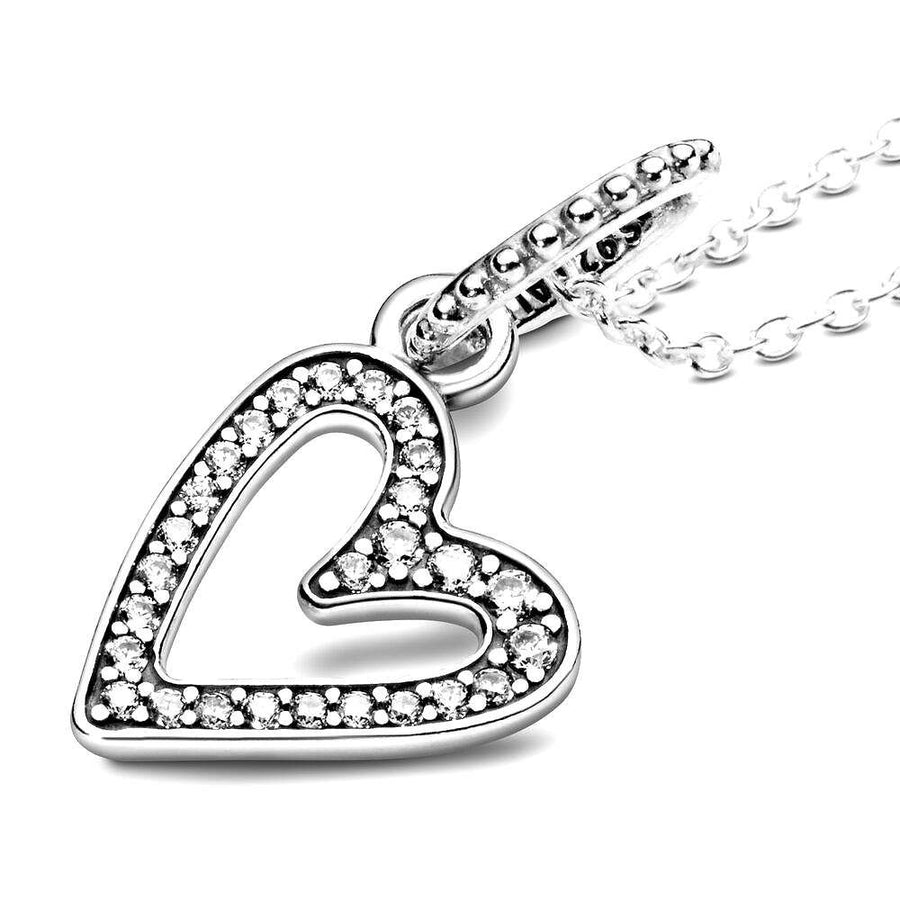 PANDORA Sprankelend Vrije Hand Hart Ketting met Hanger 398688C01
