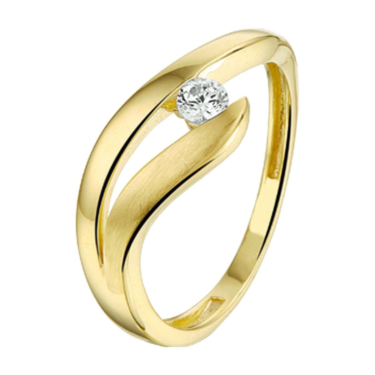 Geelgouden 14K ring met zirkonia PSN4017607, exclusief en kwalitatief hoogwaardig. Ontdek nu!