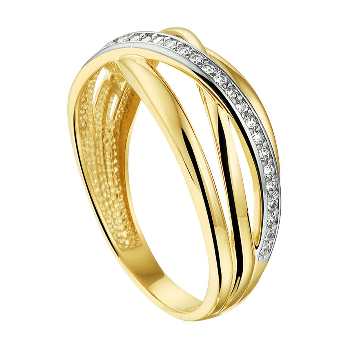 Bicolor gouden ring met zirkonia - 4019289, exclusief en kwalitatief hoogwaardig. Ontdek nu!