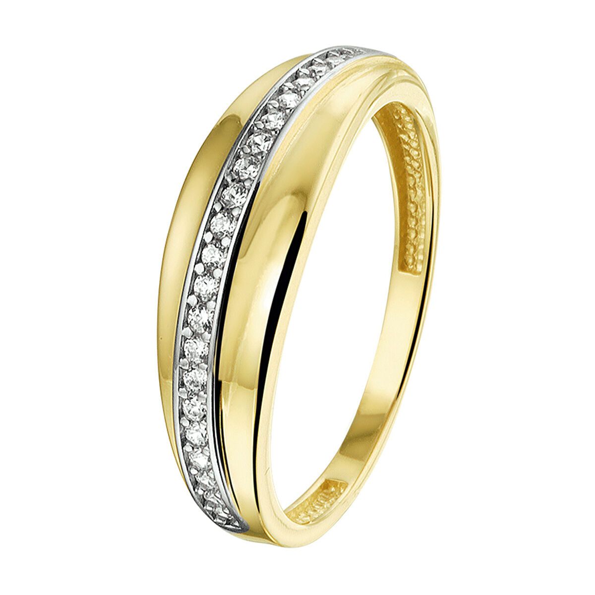 Bicolor 14K Gouden ring met zirkonia - 4019298, exclusief en kwalitatief hoogwaardig. Ontdek nu!