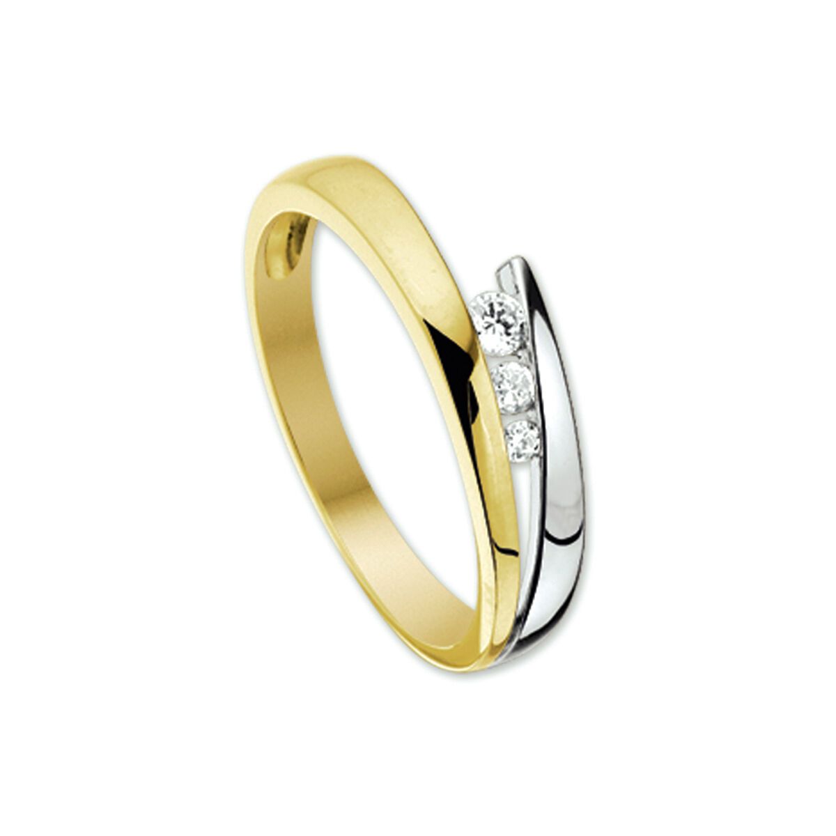 Bicolor 14K Gouden Ring zirkonia - PSN4205769, exclusief en kwalitatief hoogwaardig. Ontdek nu!