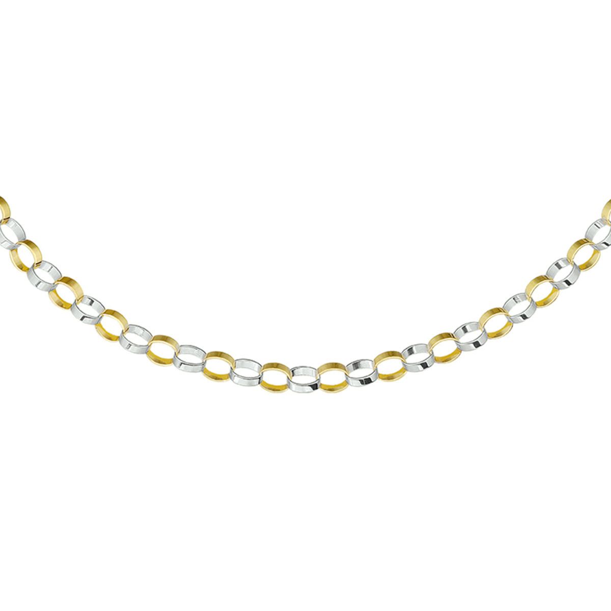 14K bicolor goud geel-wit collier jasseron 4,7 mm 43 cm 4207127, exclusief en kwalitatief hoogwaardig. Ontdek nu!