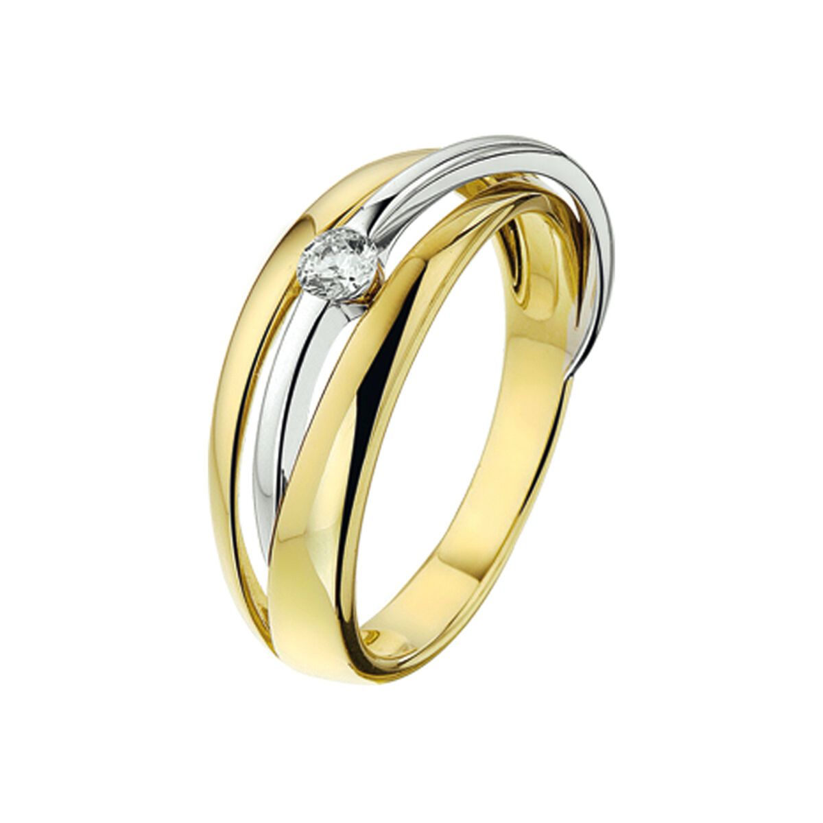 Gouden ring zirkonia 14K bicolor 4207267, exclusief en kwalitatief hoogwaardig. Ontdek nu!