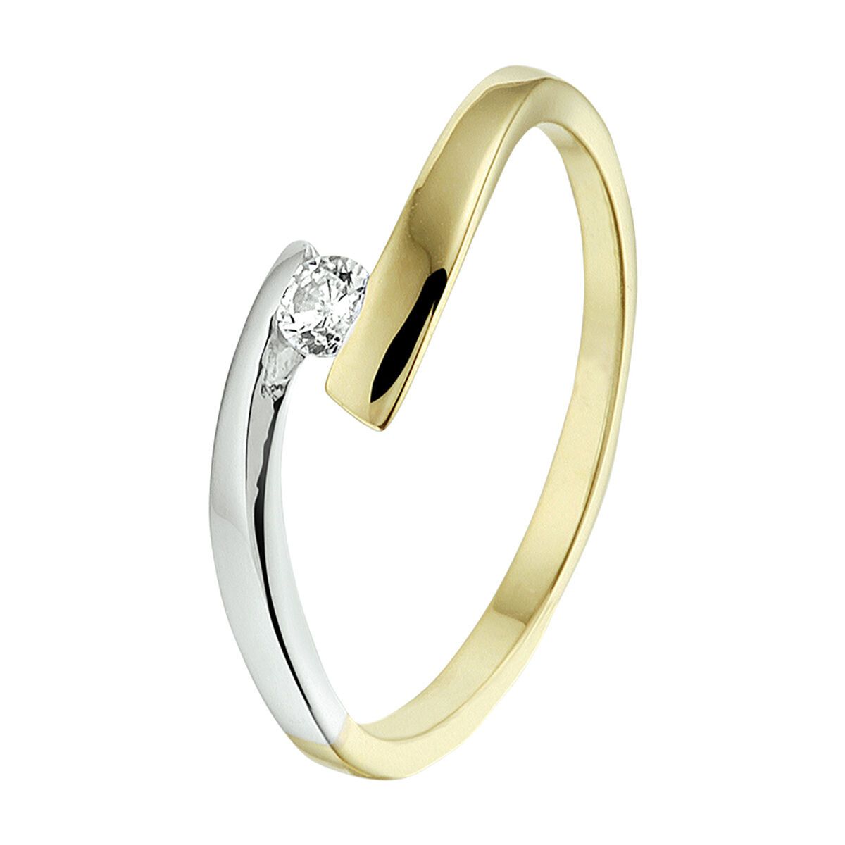 Bicolor 14K Gouden ring met zirkonia - 4208436, exclusief en kwalitatief hoogwaardig. Ontdek nu!