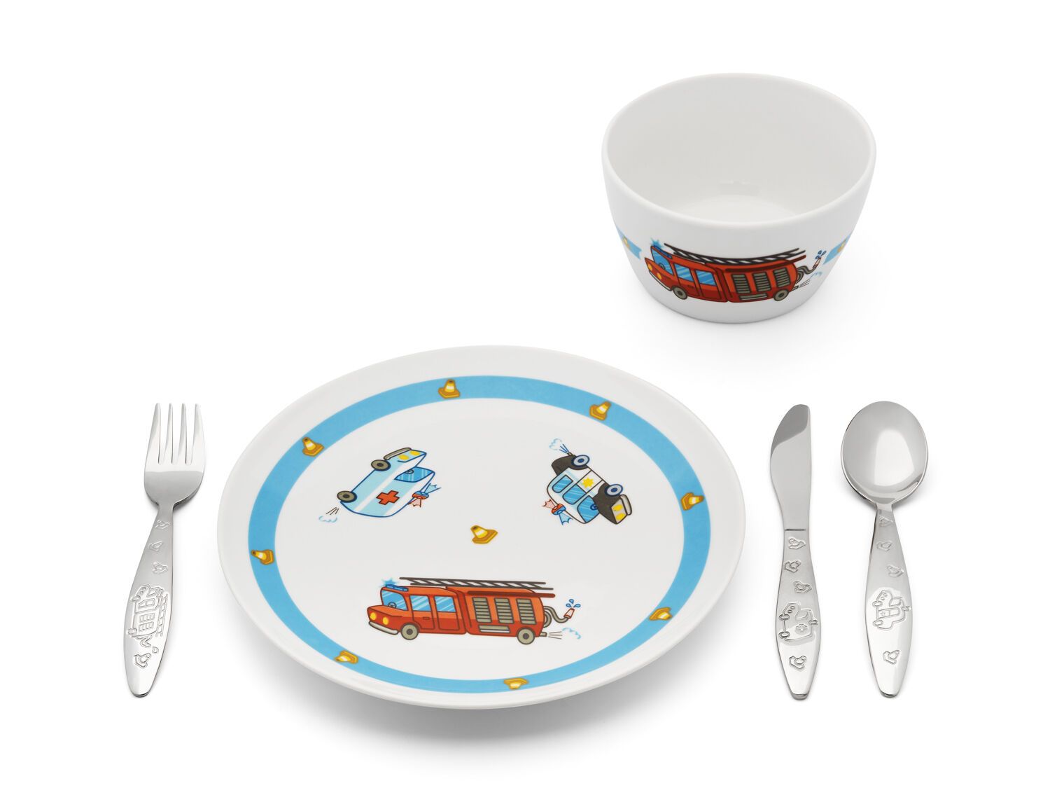 Geboorte artikelen Kinderservies Hulpdiensten 5 Delig kinderbestek - 4248070