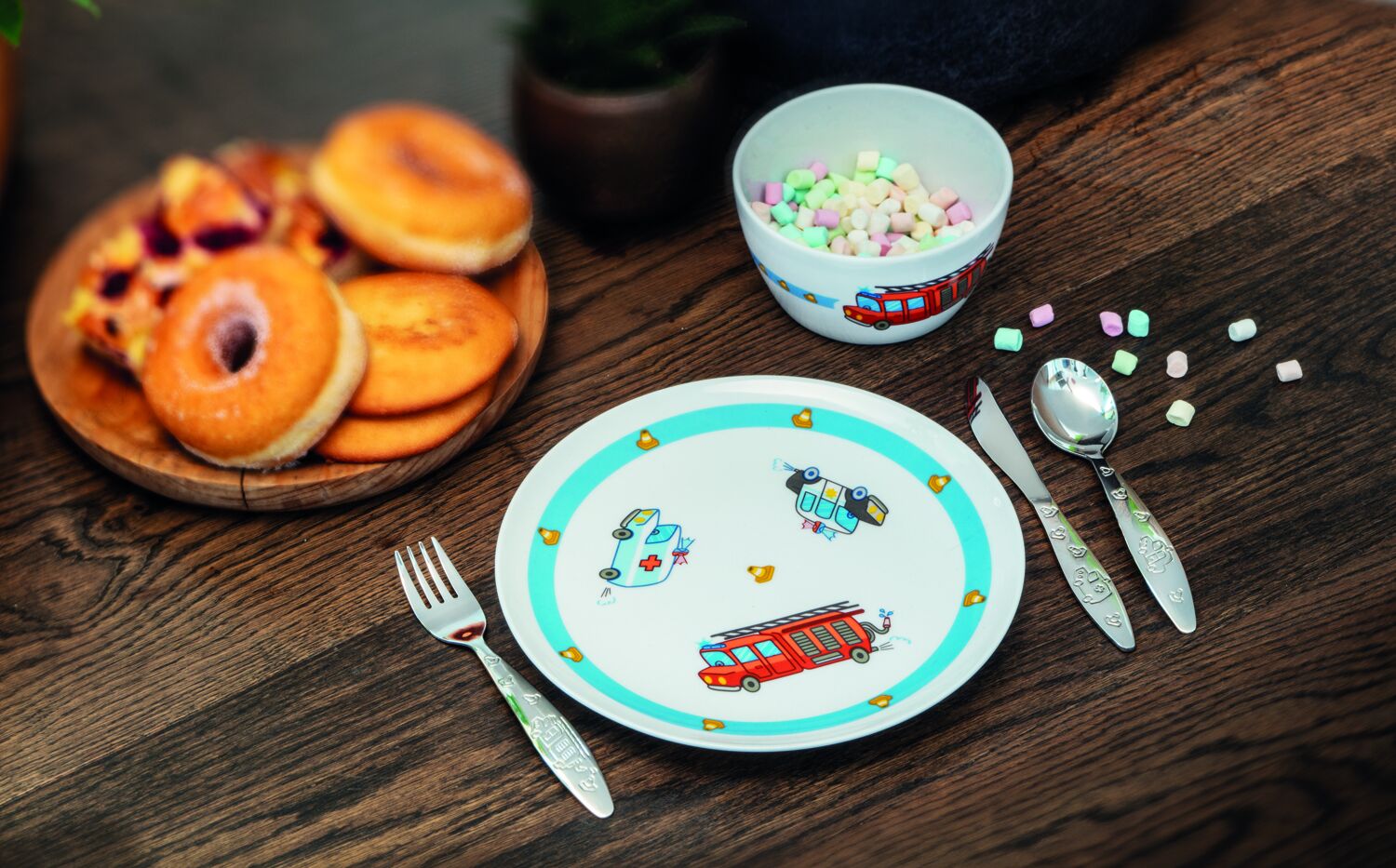 Geboorte artikelen Kinderservies Hulpdiensten 5 Delig kinderbestek - 4248070