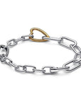 Pandora ME Two-tone Heart Link Chain Bracelet 562527C00, exclusief en kwalitatief hoogwaardig. Ontdek nu!