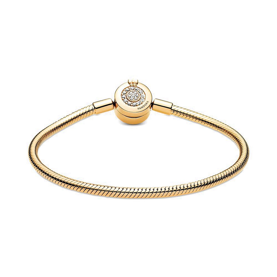 PANDORA Moments Sprankelende Crown O Snake Chain Armband 569046C01