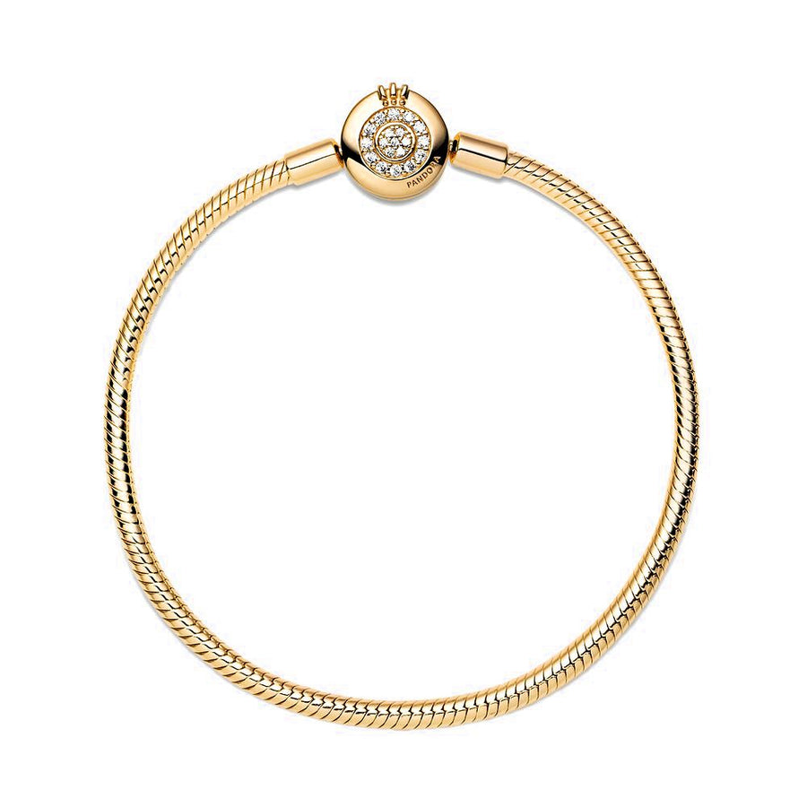 PANDORA Moments Sprankelende Crown O Snake Chain Armband 569046C01