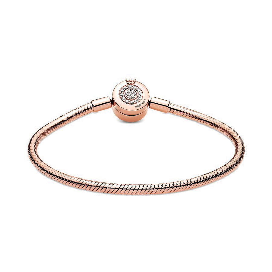 PANDORA Moments Sprankelende Crown O Snake Chain Armband 589046C01