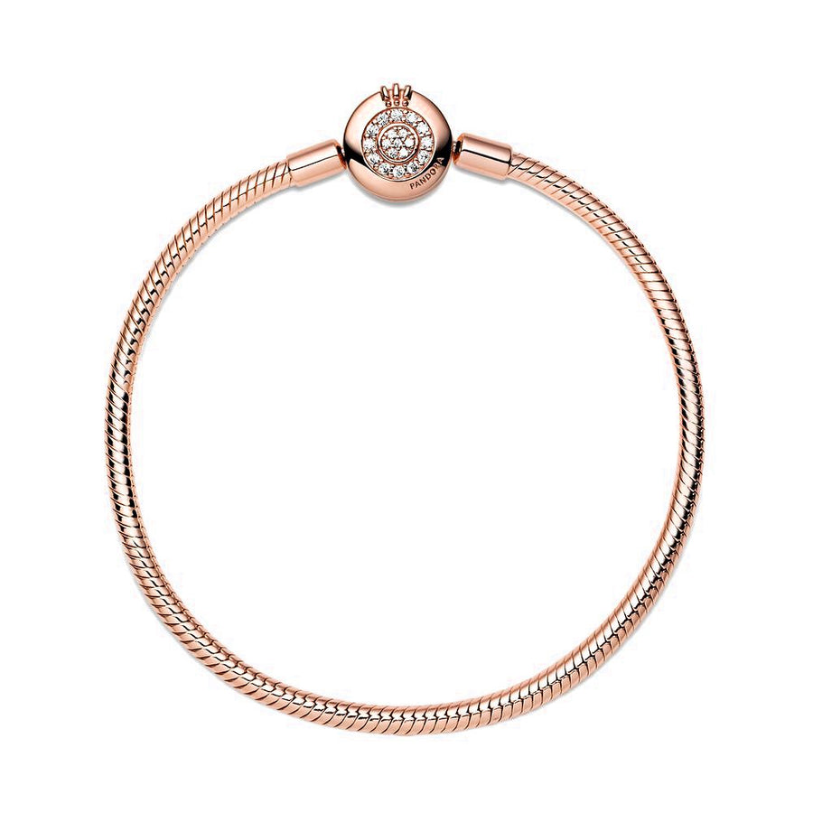 PANDORA Moments Sprankelende Crown O Snake Chain Armband 589046C01