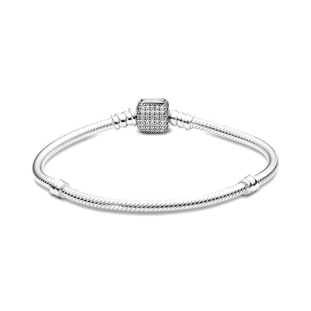 Pandora Moments Sprankelende Snake Chain Armband met Pavé Sluiting 590723CZ, exclusief en kwalitatief hoogwaardig. Ontdek nu!