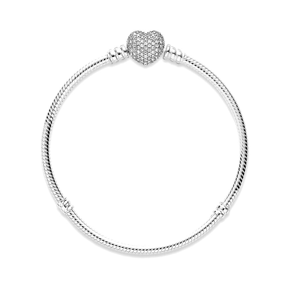 Pandora Moments Sprankelende Snake Chain Armband met Hartsluiting 590727CZ, exclusief en kwalitatief hoogwaardig. Ontdek nu!