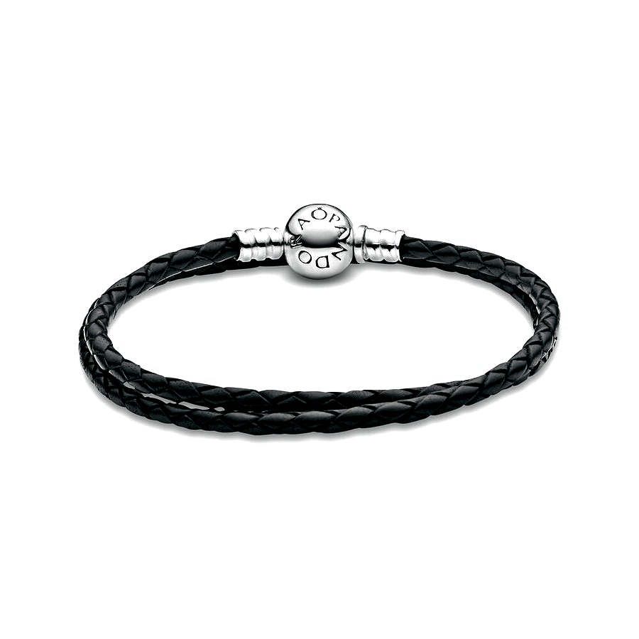 Pandora Moments Zwart leren armband 590745CBK, exclusief en kwalitatief hoogwaardig. Ontdek nu!