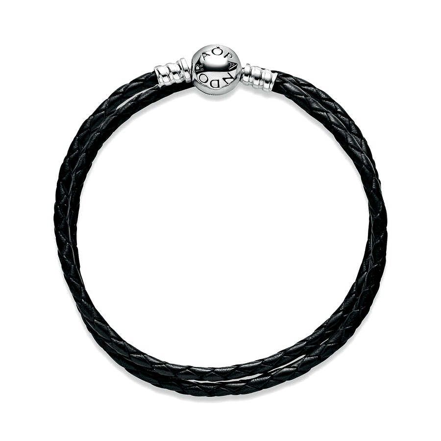 Pandora Moments Zwart leren armband 590745CBK, exclusief en kwalitatief hoogwaardig. Ontdek nu!