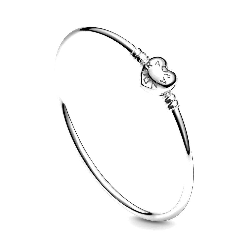 Pandora Moments Zilveren Bangle met Hartensluiting 596268, exclusief en kwalitatief hoogwaardig. Ontdek nu!