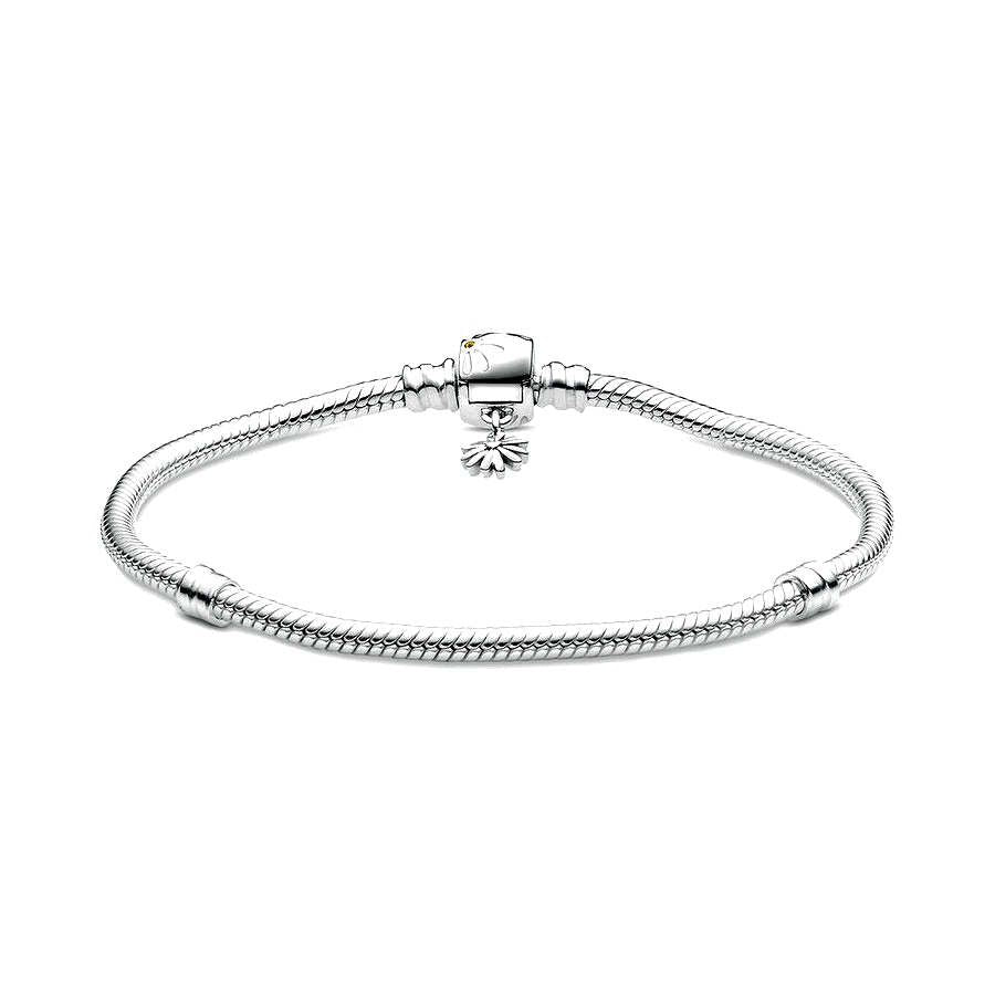 Pandora Moments Snake Chain Armband met Madeliefje Sluiting 598776C01, exclusief en kwalitatief hoogwaardig. Ontdek nu!