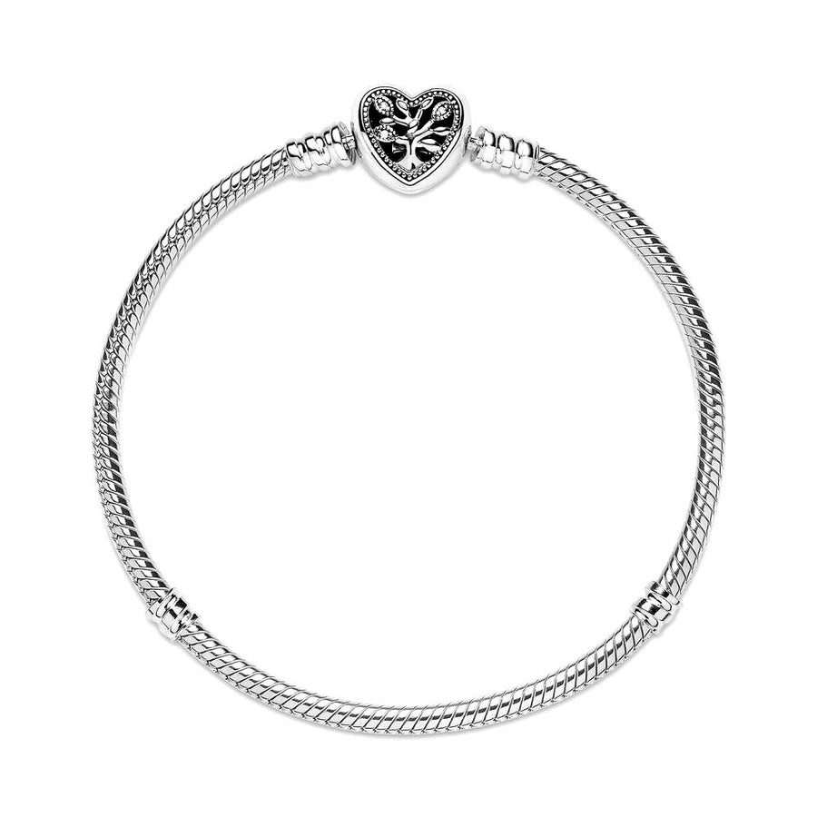 PANDORA Moments Stamboom Snake Chain Armband met Hartsluiting 598827C01