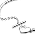 Pandora Moments Heart T-Bar Snake Chain Bracelet 599285C00, exclusief en kwalitatief hoogwaardig. Ontdek nu!