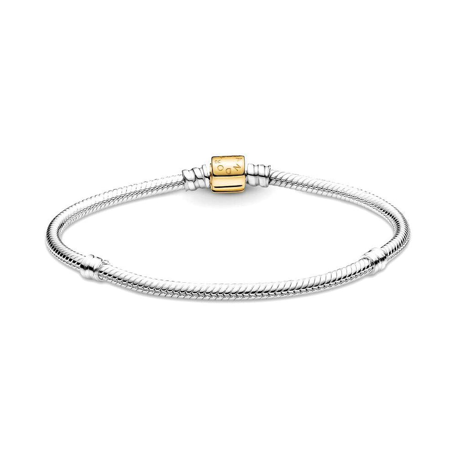 Pandora Moments Two-tone Barrel Clasp Snake Chain Bracelet 599347C00
