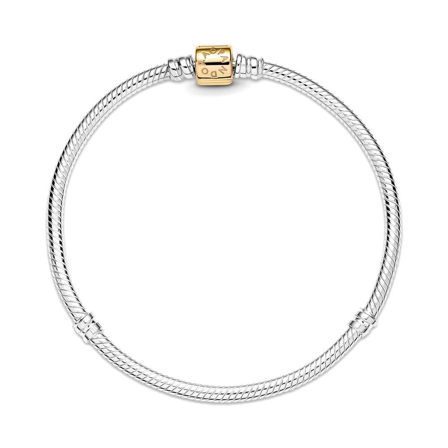 Pandora Moments Two-tone Barrel Clasp Snake Chain Bracelet 599347C00