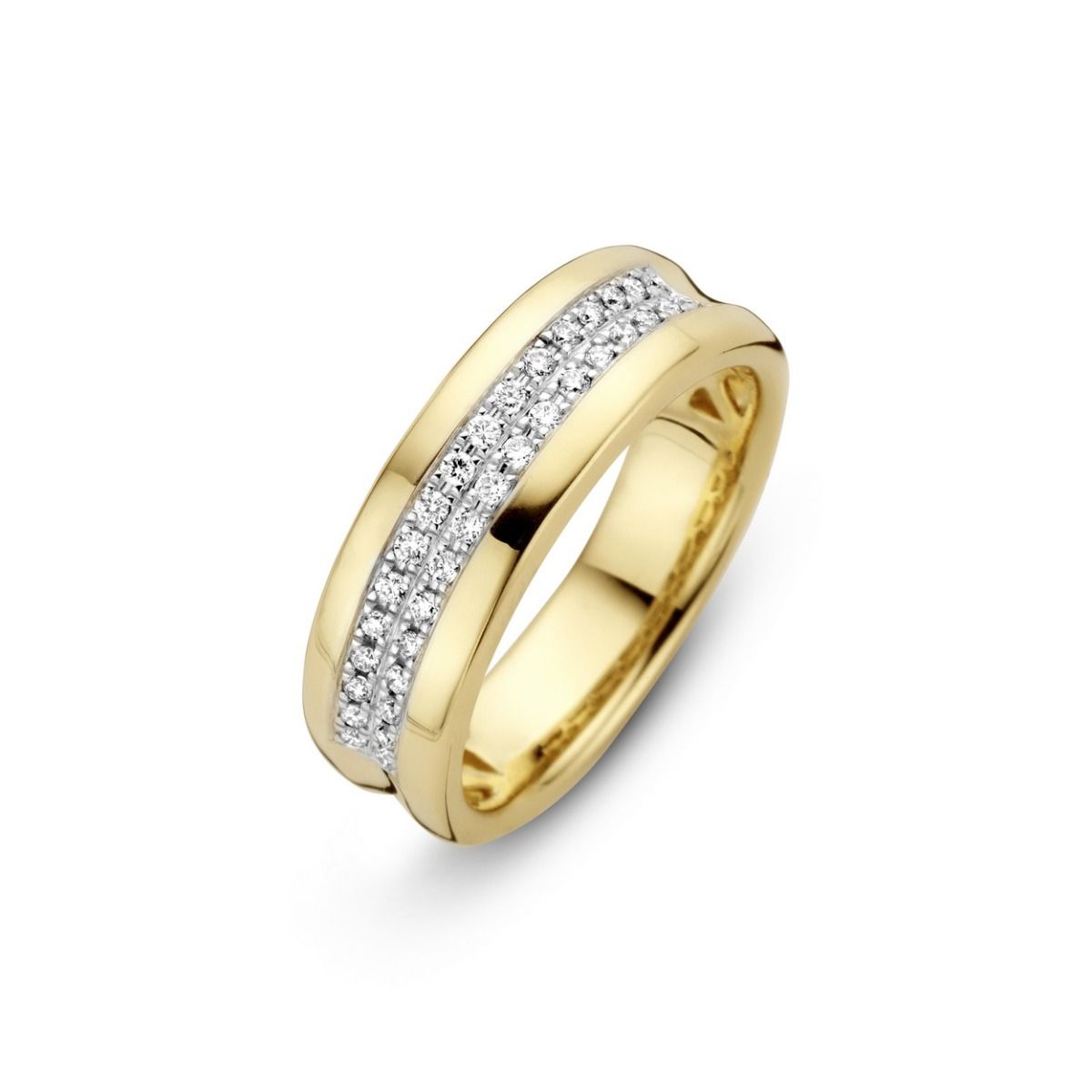 Bicolor gouden Briljant ring 0.20 crt H-Si, exclusief en kwalitatief hoogwaardig. Ontdek nu!