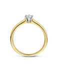 Bicolor gouden 14K solitair ring met 1 x 0.17 crt. Diamant G-VSI 707291007, exclusief en kwalitatief hoogwaardig. Ontdek nu!