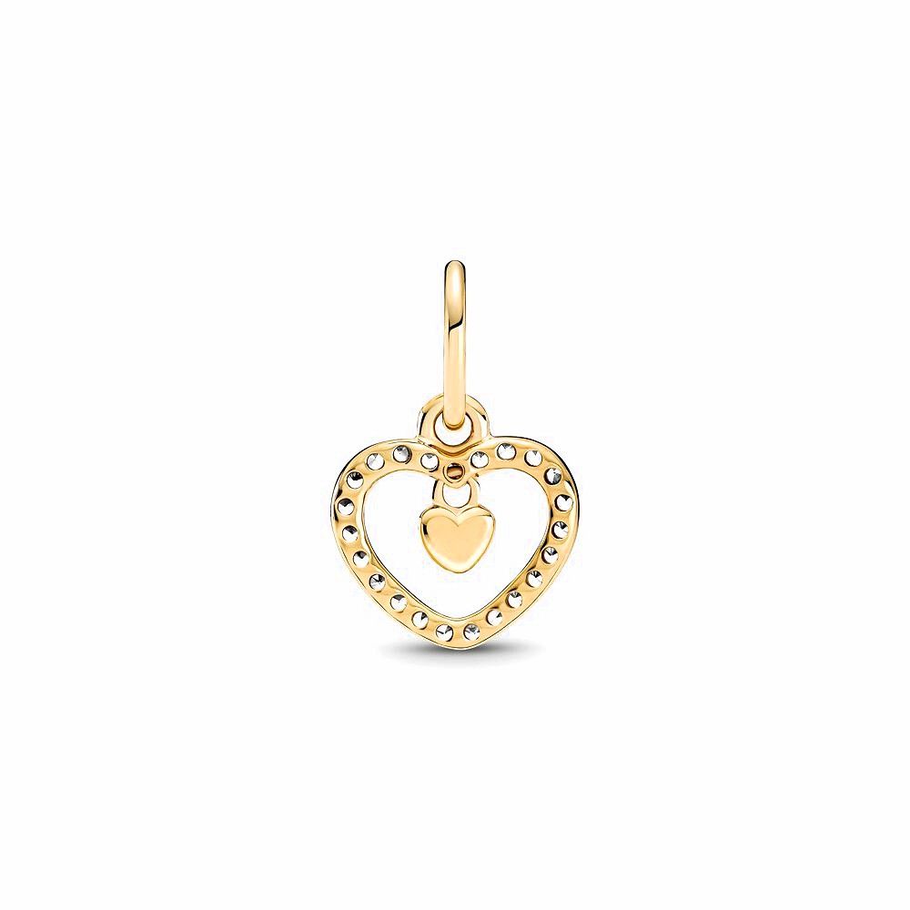 Pandora bedel 14k Goud Sprankelend Dubbel Hart Hangende Bedel 759142C01, exclusief en kwalitatief hoogwaardig. Ontdek nu!