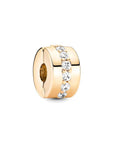 Pandora bedel 14k Goud Clear Sparkling Row Clip Bedel 759518C01, exclusief en kwalitatief hoogwaardig. Ontdek nu!