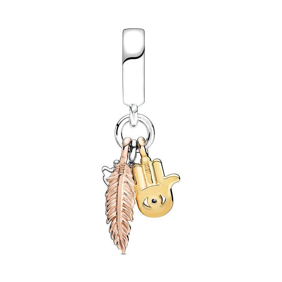 Pandora Hamsa, Alziend Oog &amp; Veer Spiritualiteit Hangende Bedel 768785C01, exclusief en kwalitatief hoogwaardig. Ontdek nu!