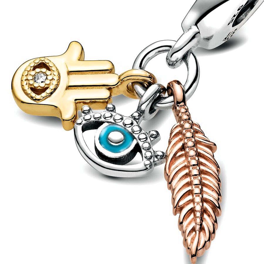 Pandora Hamsa, Alziend Oog &amp; Veer Spiritualiteit Hangende Bedel 768785C01, exclusief en kwalitatief hoogwaardig. Ontdek nu!