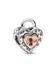 Pandora Two-tone Padlock Splittable Heart Charm 782505C00, exclusief en kwalitatief hoogwaardig. Ontdek nu!